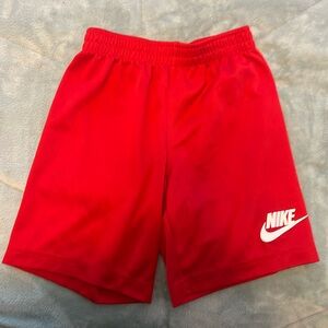SOLD Youth Boys Nike Shorts Red Mesh White Logo Size 7